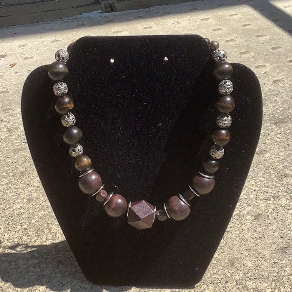 Handmade wood necklace